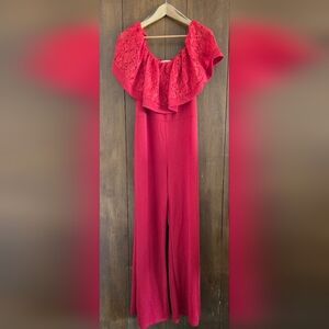 Elegant Red Women's Jumpsuit